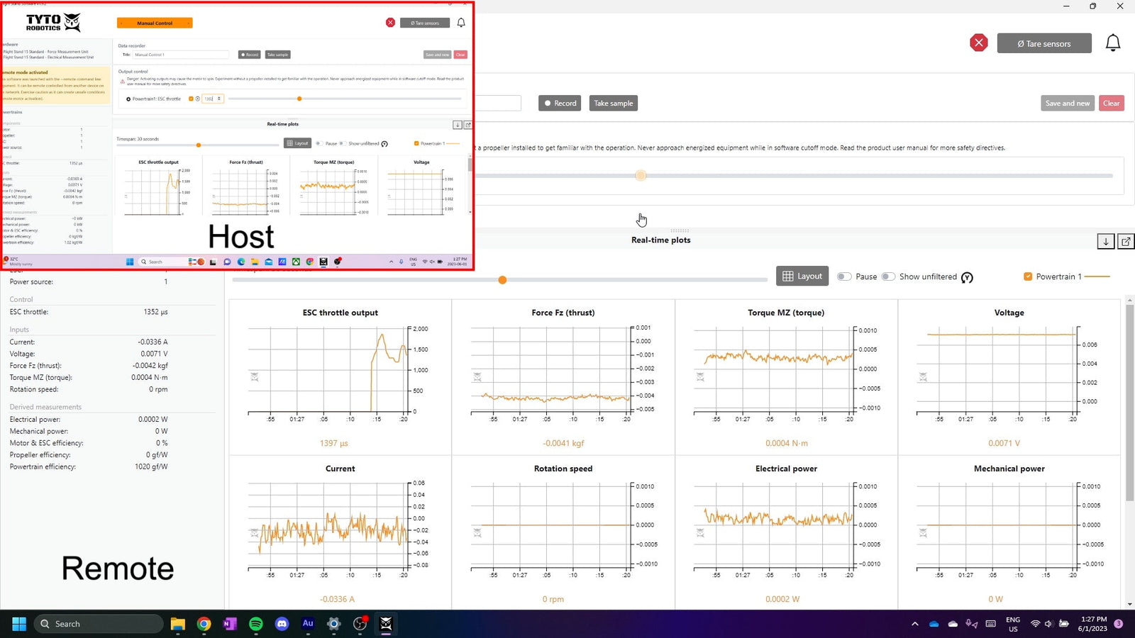 Wireless Control of Flight Stand Thrust Stands
