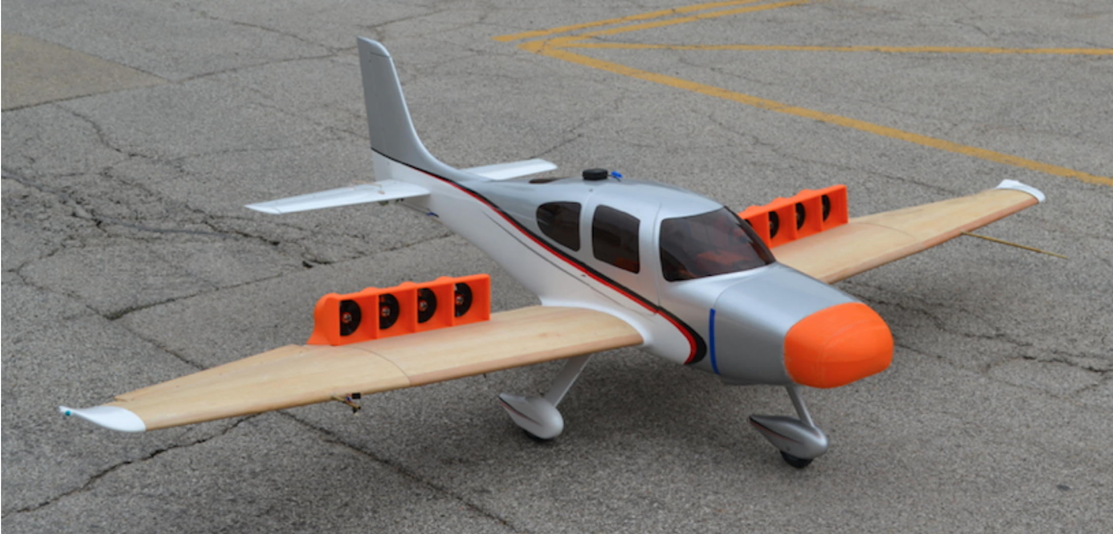 Cirrus SR22T distributed electric propulsion controlled aircraft