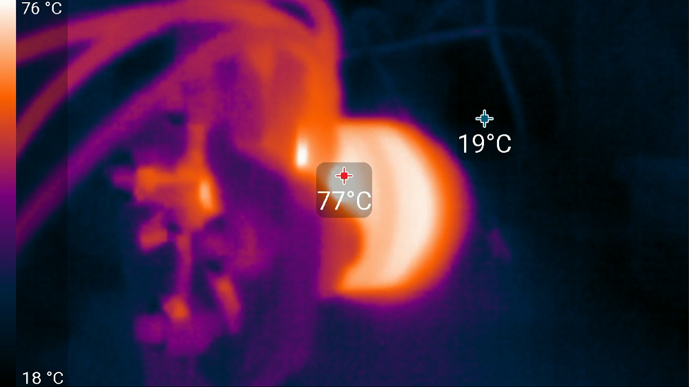 thermal image of drone motor heat dispersion