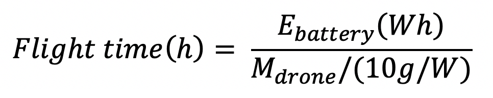 drone flight time formula