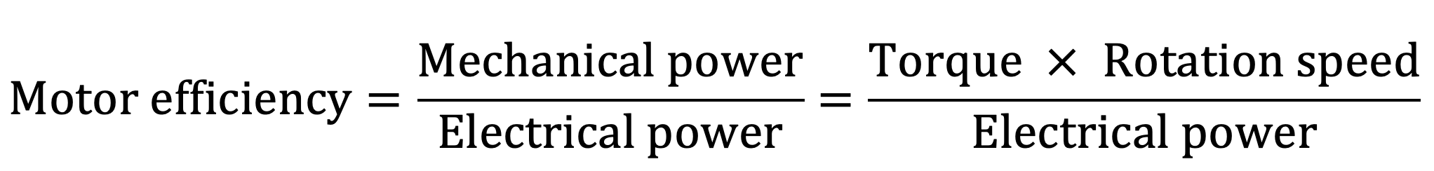 Motor efficiency equation, torque, rpm
