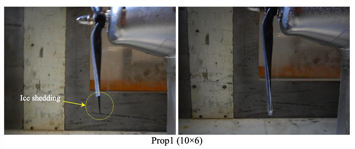 Ice shedding drone propeller