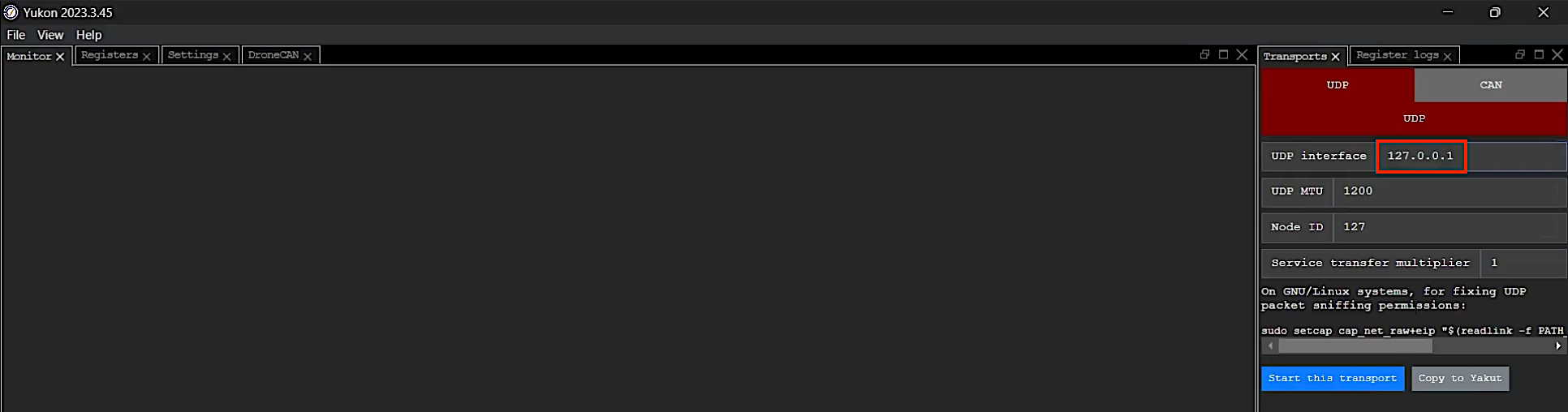 udp interface can esc setup